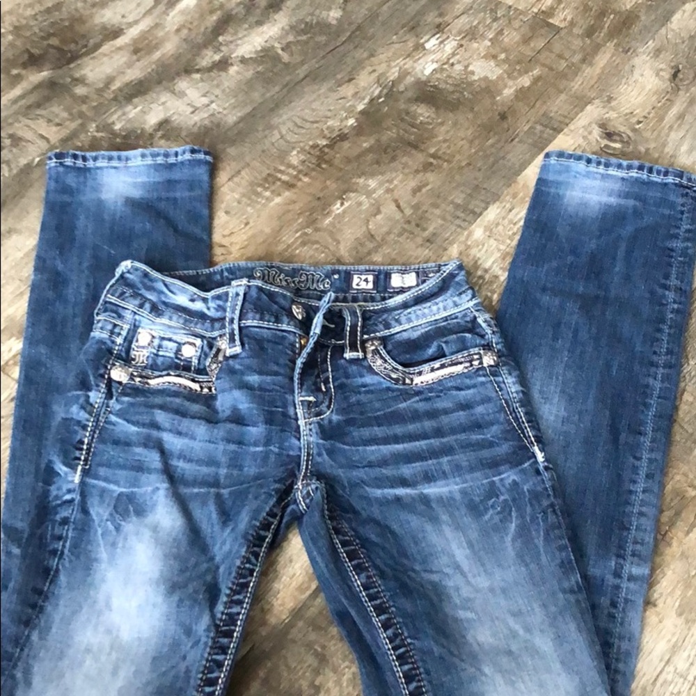 New miss me buckle bling jeans pants  rhinestone - Picture 3 of 6